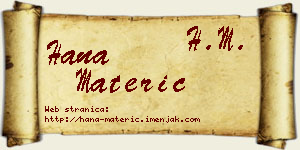 Hana Materić vizit kartica